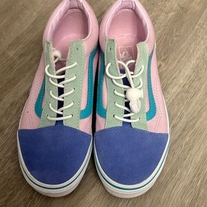 Vans Pink and Blue Women's Sneakers